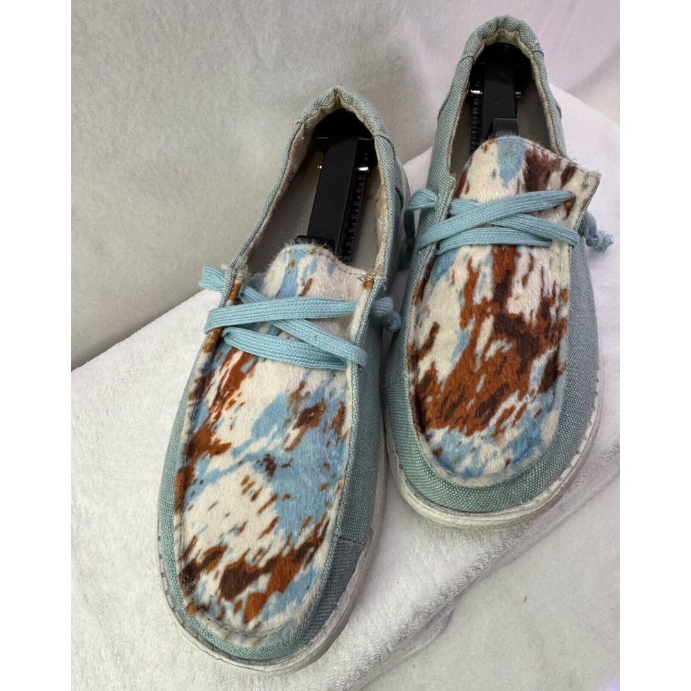 Gypsy Jazz Blue and Brown Moccasins